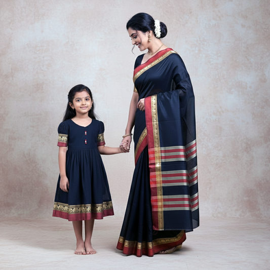 Graceful Narayanpet Saree with Frock