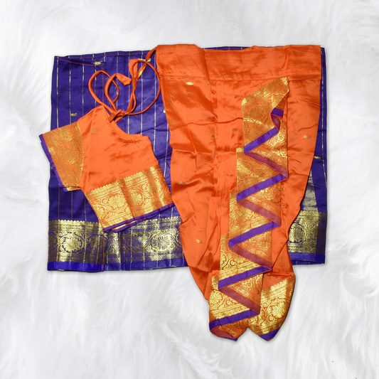 Festive Splendor: Mastani Nauvari Saree for Little Princess