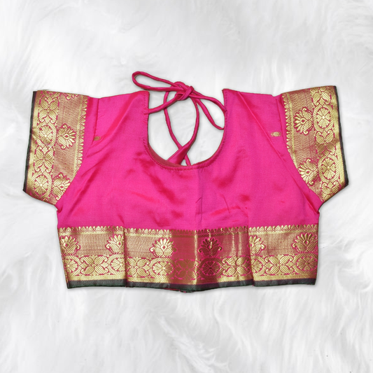 Fairy Tale Charm: Pink and Green Mastani Nauvari Saree for Little Princess