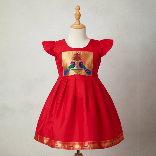 Traditional paithani newborn outfit