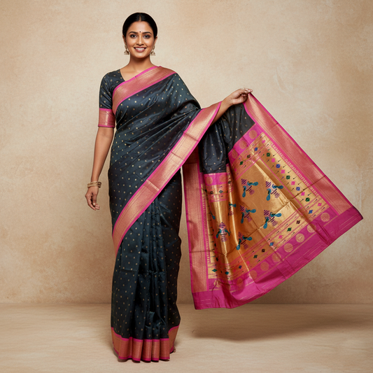 Luxurious Black Paithani Saree – A Heritage of Elegance and Grace