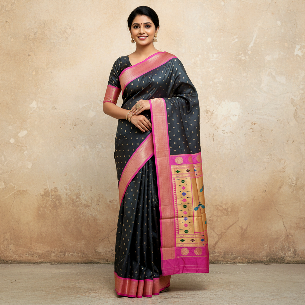 Luxurious Black Paithani Saree – A Heritage of Elegance and Grace