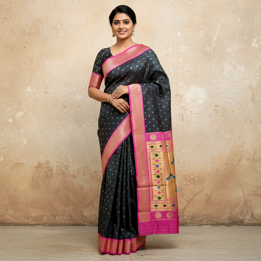 Luxurious Black Paithani Saree – A Heritage of Elegance and Grace
