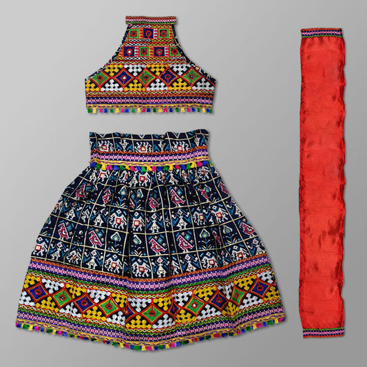Navy Blue Garba Dress – Patola Style Garba Costume for Navratri