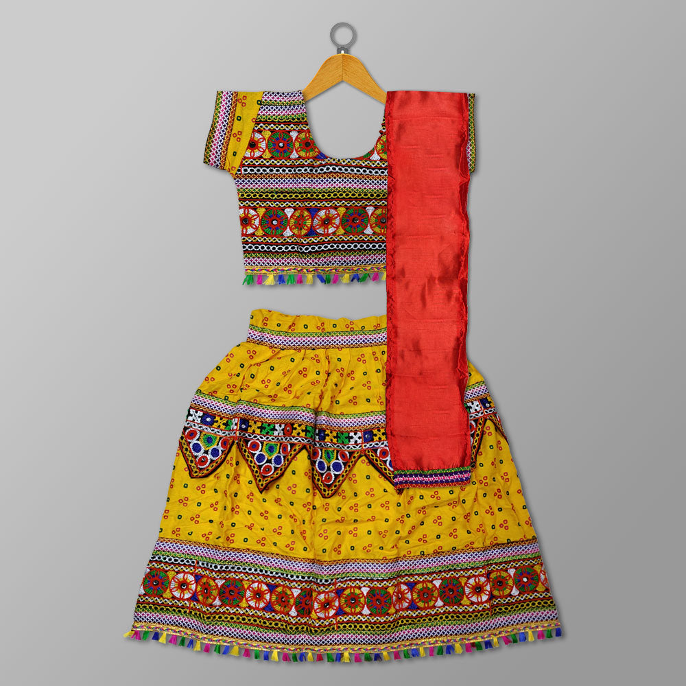 Yellow Navratri Dress – Toran Style Festive Wear for Kids