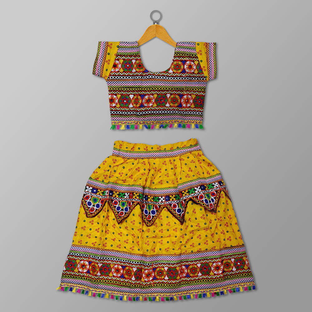 Yellow Navratri Dress – Toran Style Festive Wear for Kids
