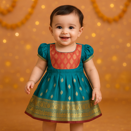 Traditional Frock for Baby Girl with Elegant Indian Design