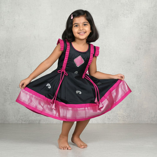 Traditional Frock for Girls with Rich Indian Detailing