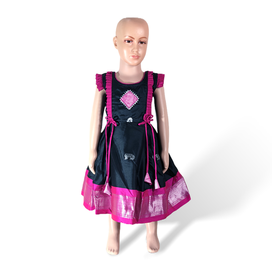 Traditional Frock for Girls with Rich Indian Detailing