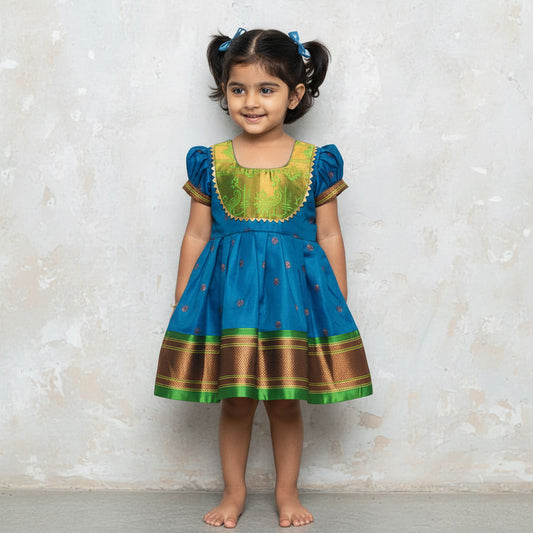 Saree Dress for Girls Kids – Festive Frock for Baby & Toddler Girls