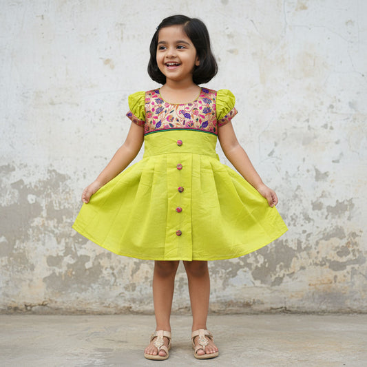Silk Saree Dress for Girls – Rich Ethnic Frock for Festive Looks
