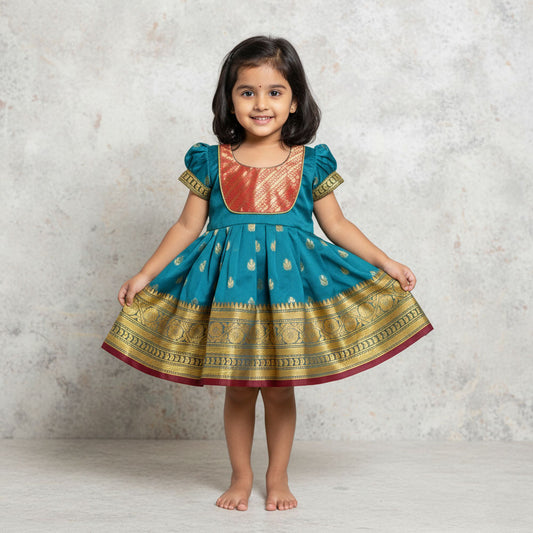 Traditional Frock for Baby Girl with Elegant Indian Design