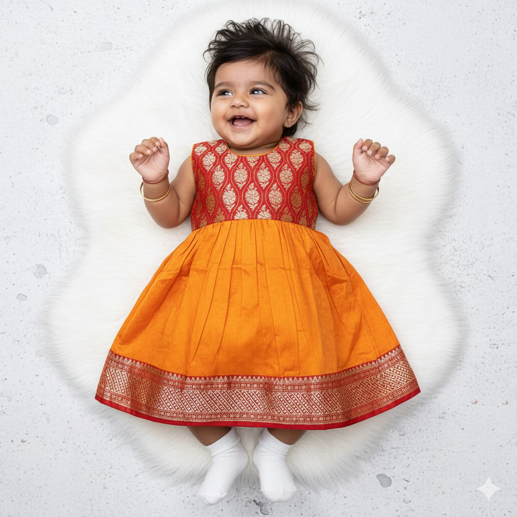 baby girl royal look traditional frock