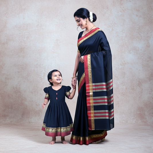 Graceful Narayanpet Saree with Frock