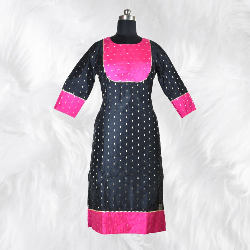 Ravishing Ebony & Blush - Traditional Kurti Elegance for Women