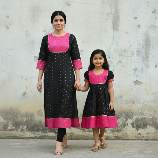 Elegant Matching Black Mom and Daughter Dresses for Special Occasions