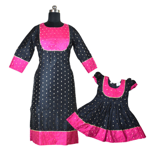 Elegant Matching Black Mom and Daughter Dresses for Special Occasions