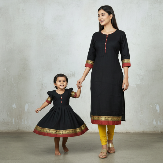 Narayanpeth Mother Daughter Dress – Perfect for Traditional Matching Outfits