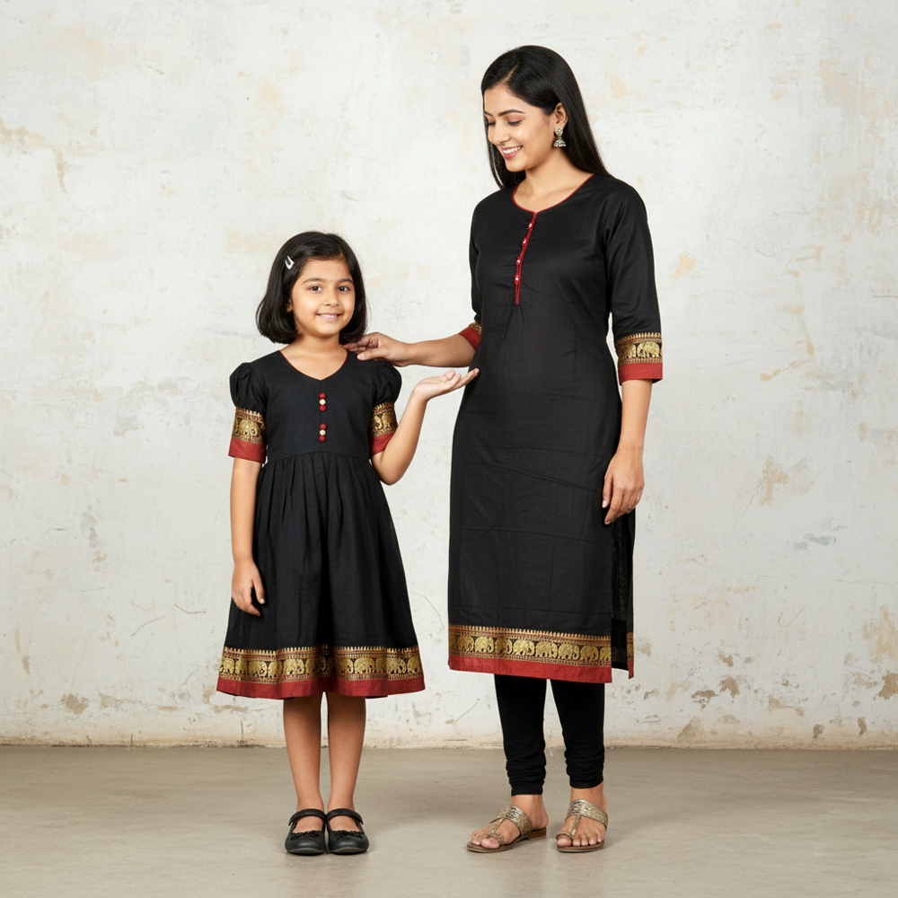 Narayanpeth Mother Daughter Dress – Perfect for Traditional Matching Outfits