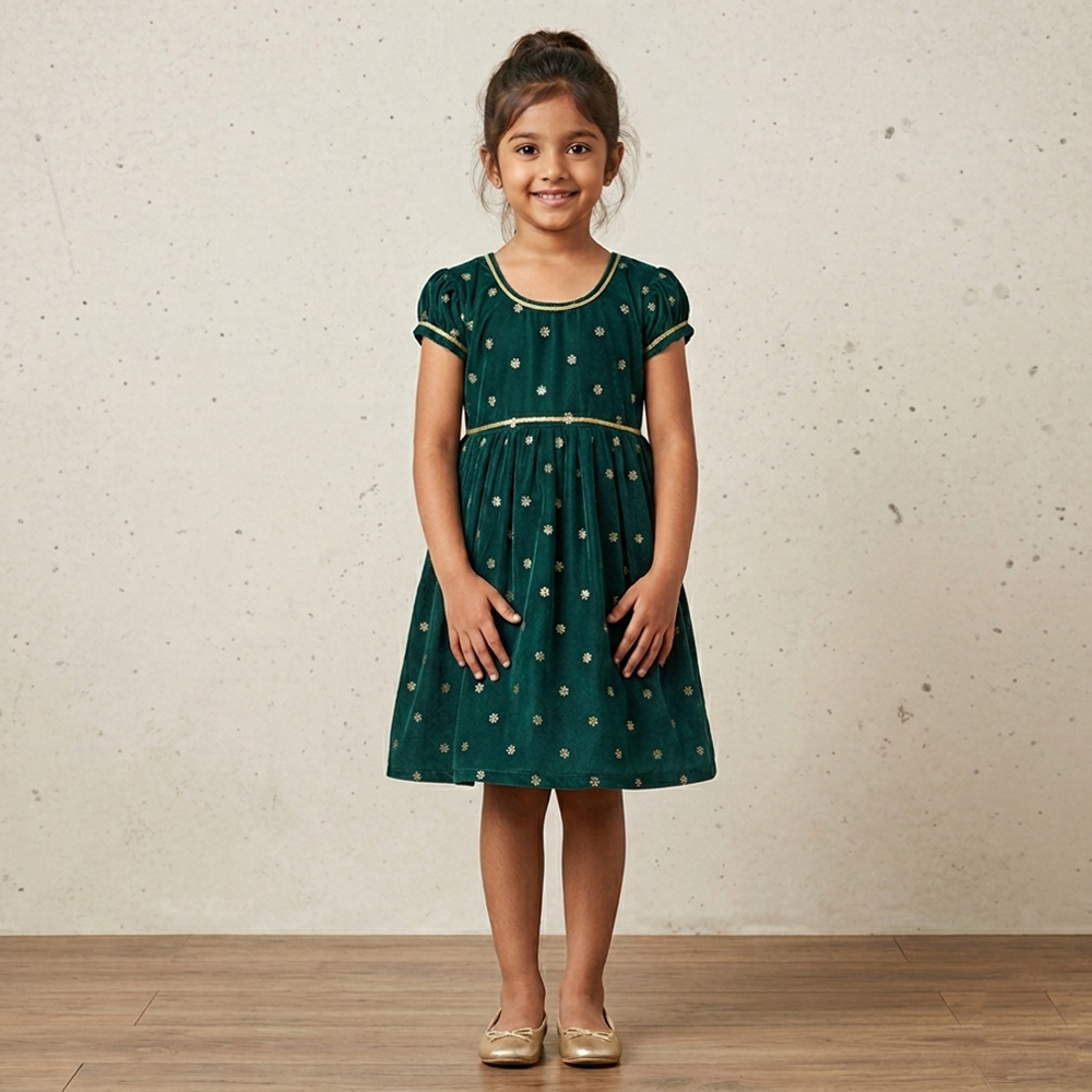 Royal Princess Dress for Baby Girl | Premium Velvet Party Wear Gown