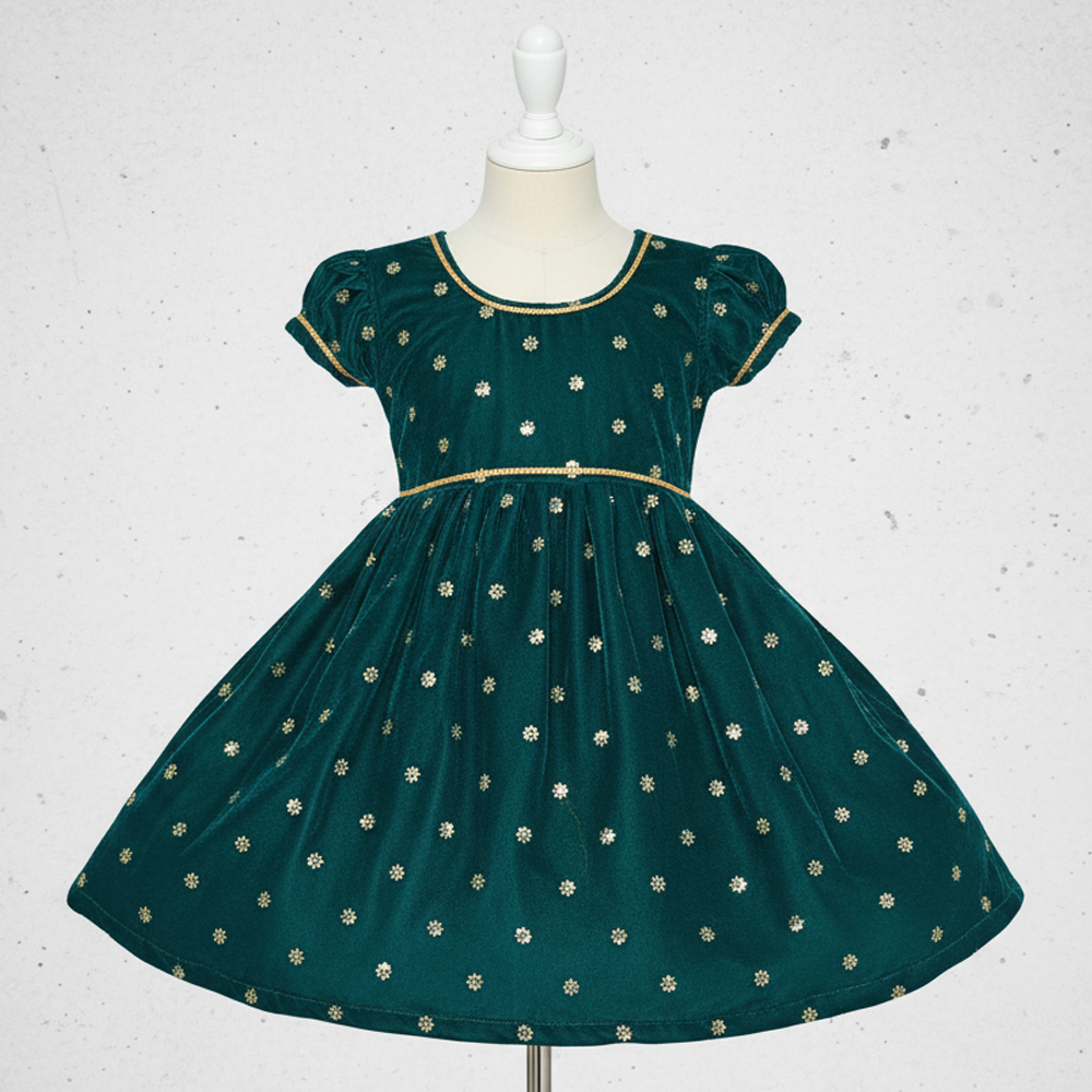 Royal Princess Dress for Baby Girl | Premium Velvet Party Wear Gown
