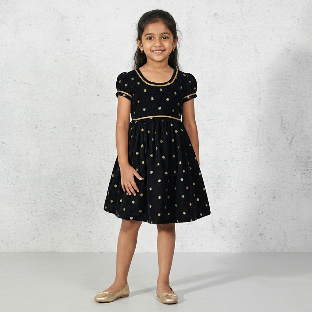 Premium Party Wear Gown for Baby Girl | Elegant Velvet Birthday Outfit