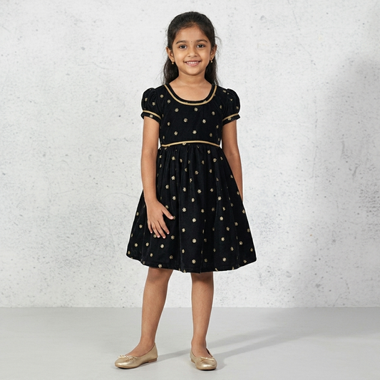 Premium Party Wear Gown for Baby Girl | Elegant Velvet Birthday Outfit