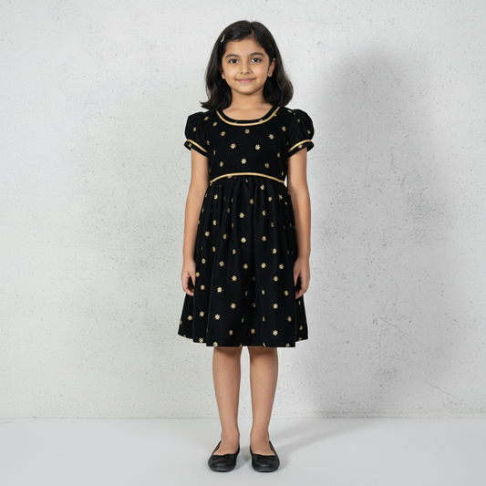 elegant velvet gown baby girl party wear