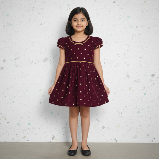festive velvet dress baby girl party wear