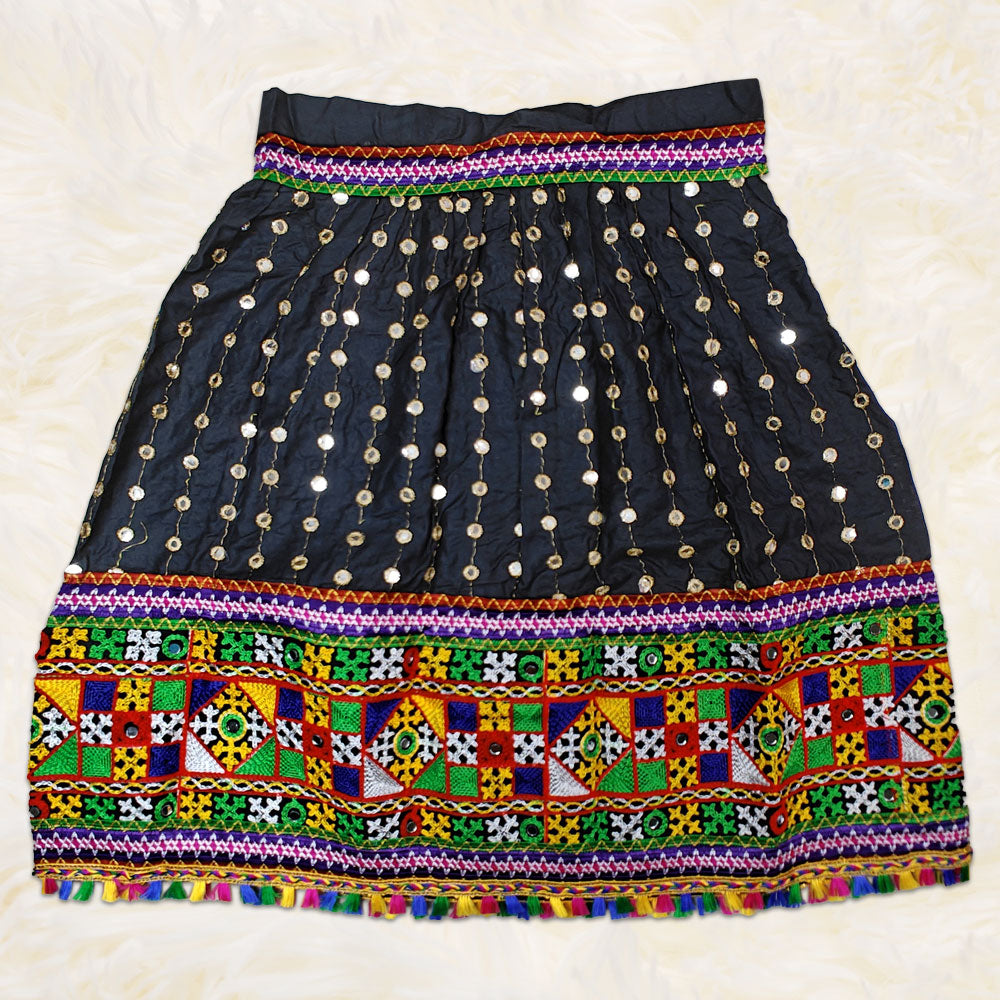 Black Navratri Dress – Mirror Work Garba Costume for Girls