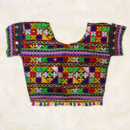 Black Navratri Dress – Mirror Work Garba Costume for Girls