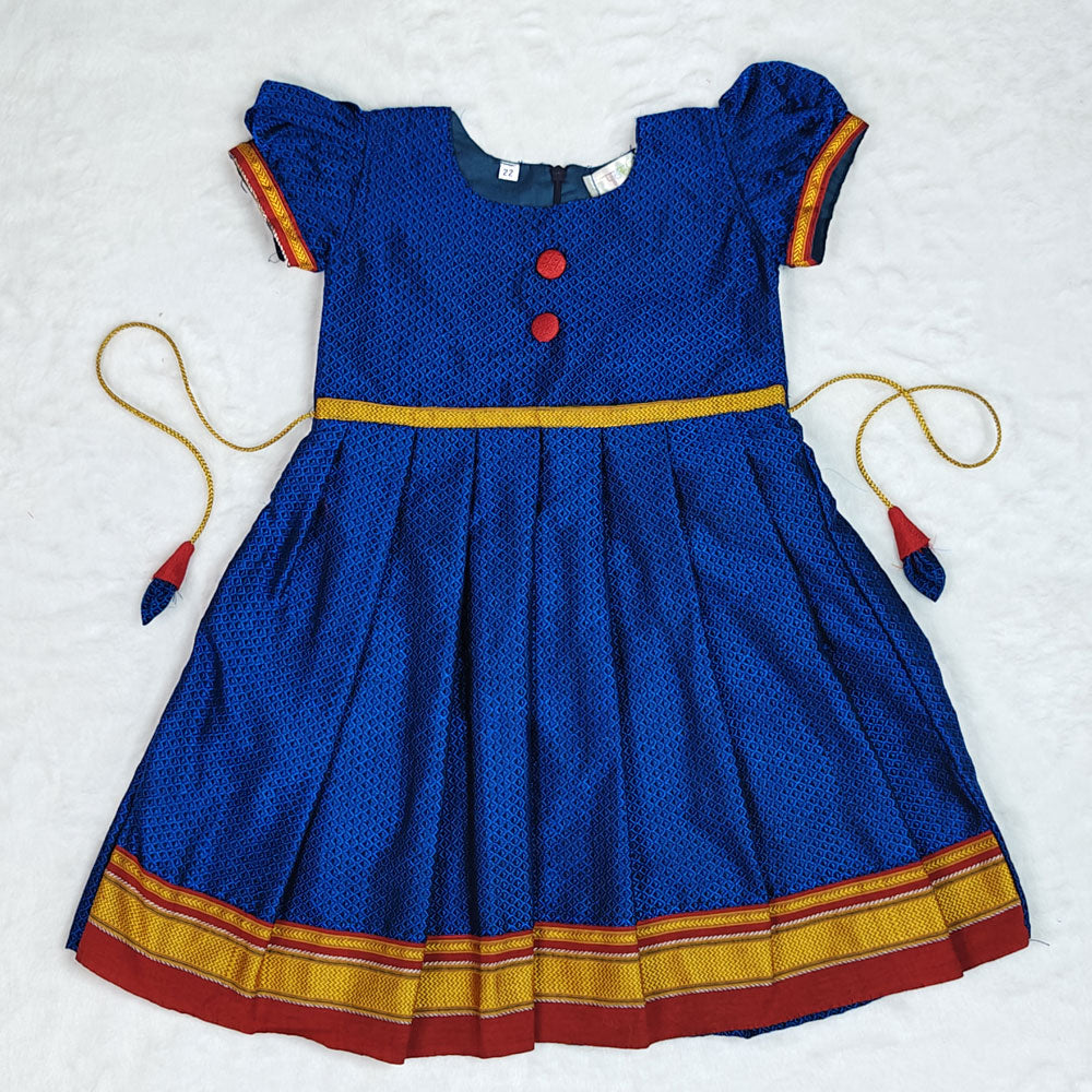 Blue Khan Frock Design for Baby Girl – Soft Traditional Style