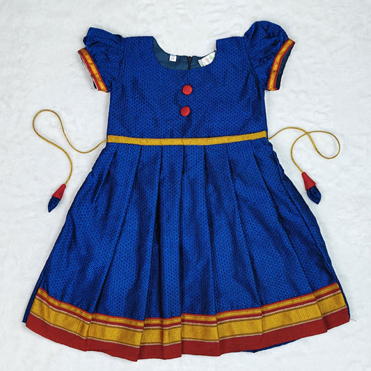 Blue Khan Frock Design for Baby Girl – Soft Traditional Style