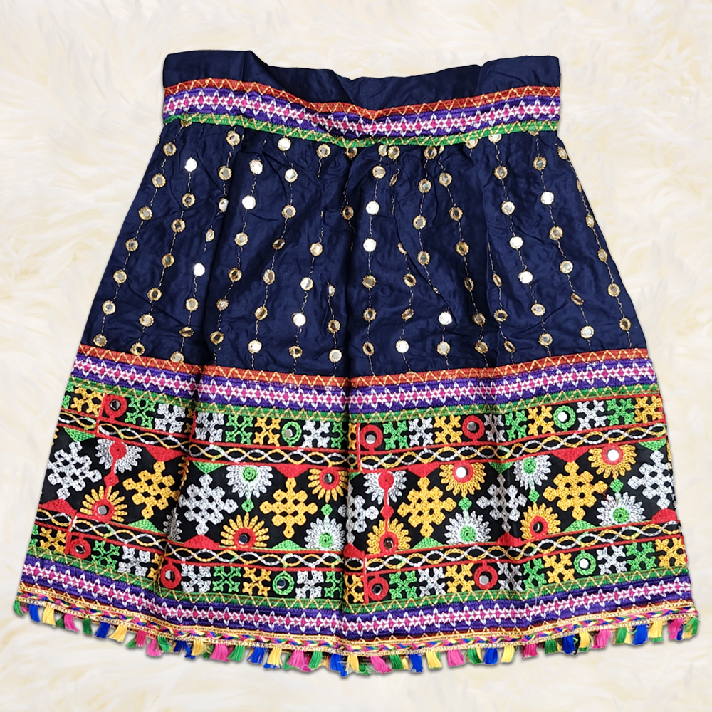 Navy Blue Radha Dress – Mirror Work