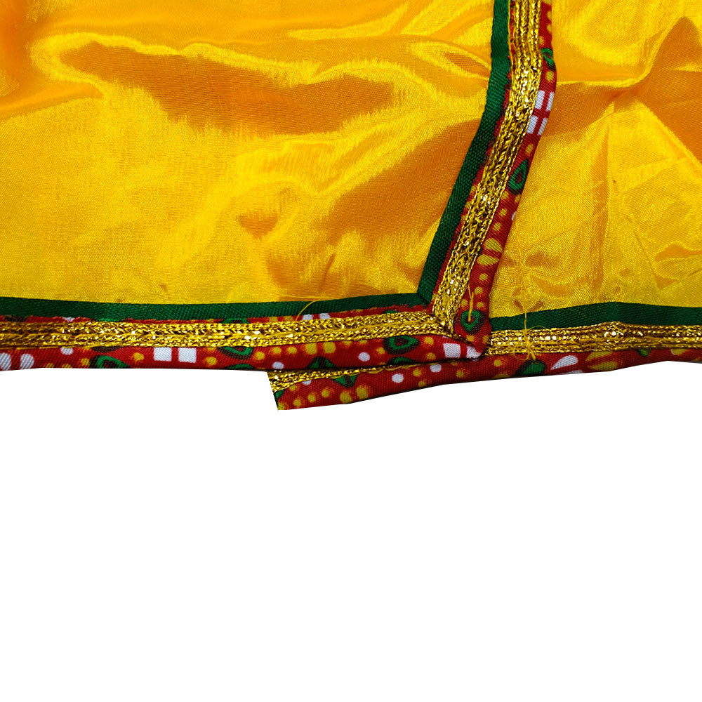 Krishna Silk Kurta Dhoti Set for Baby Boy | Yellow Janmashtami Costume with Morpankh Headband & Flute