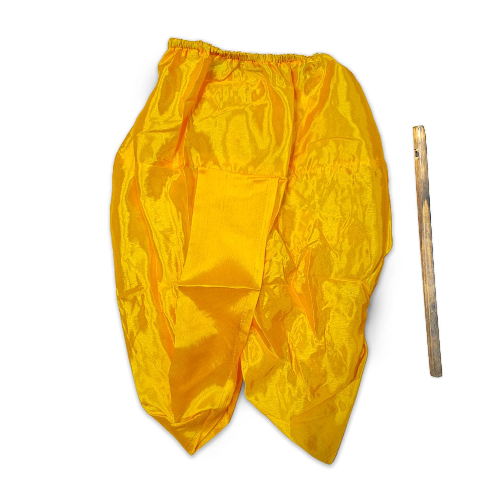 Krishna Silk Kurta Dhoti Set for Baby Boy | Yellow Janmashtami Costume with Morpankh Headband & Flute
