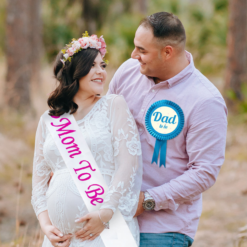 Baby Shower mom to be sash dad to be Badge