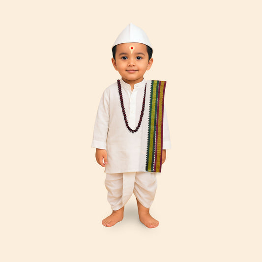 Traditional Varkari Dress Set for Kids