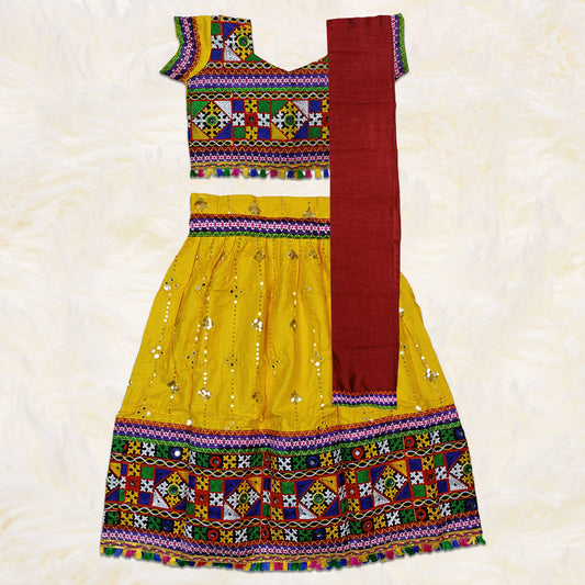 Yellow Dandiya Raas Dress | Traditional Fancy Dress for Navratri